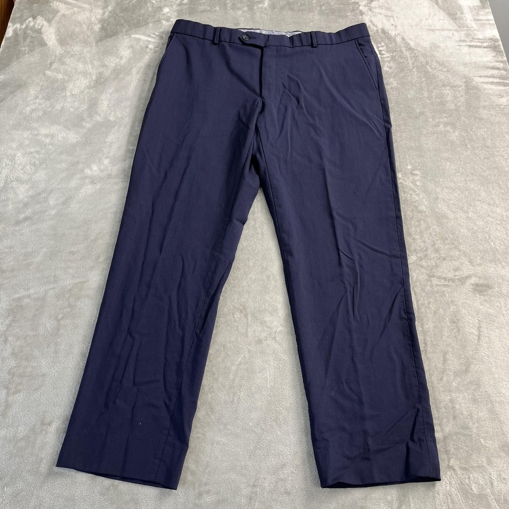 Ballin Pants Mens 38x29 Blue Comfort-EZE‎ Super 120s Wool Dress Classic Trousers